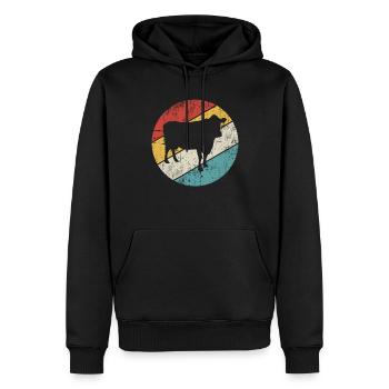 Kuh Retro Muh Landwirt Milch Bauernhof Geschenk - Männer Premium Bio Hoodie - Schwarz - Vorne - Nico (187cm)