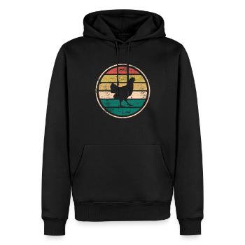Hühner Retro Hahn Bauer Retro Bauernhof Geschenk - Männer Premium Bio Hoodie - Schwarz - Vorne - Nico (187cm)