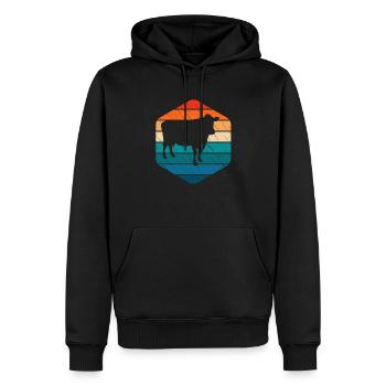 Kuh Retro Muh Landwirt Milch Bauernhof Geschenk - Männer Premium Bio Hoodie - Schwarz - Vorne - Nico (187cm)