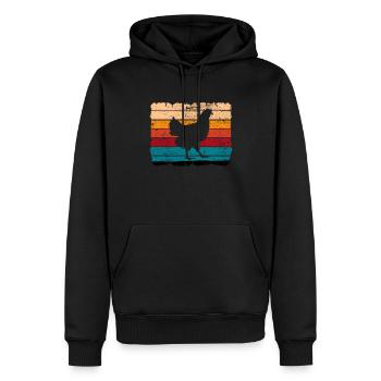 Huhn Hühner Hahn Bauer Retro Bauernhof Geschenk - Männer Premium Bio Hoodie - Schwarz - Vorne - Nico (187cm)