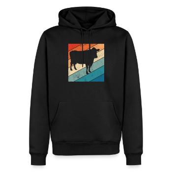 Kuh Retro Muh Landwirt Milch Bauernhof Geschenk - Männer Premium Bio Hoodie - Schwarz - Vorne - Nico (187cm)