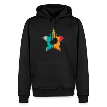 Kartoffel Kartoffelbrei Retro Stern Geschenk - Männer Premium Bio Hoodie - Schwarz - Vorne - Nico (187cm)