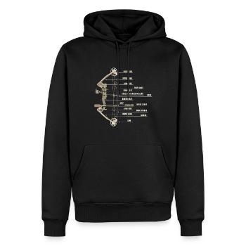 Chasse en plein air Arche Anatomie Arc Définition Flèche - Sweat à capuche Premium bio Homme - noir - Devant - Nico (187cm)