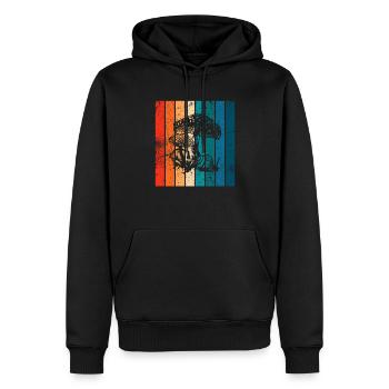 Mushroom Mushrooms Boletus Toadstool Retro Gift - Men’s Premium Organic Hoodie - black - Front - Nico (187cm)