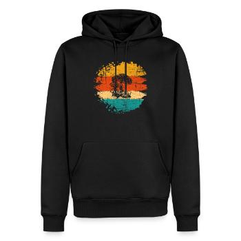 Mushroom Mushrooms Boletus Toadstool Retro Gift - Men’s Premium Organic Hoodie - black - Front - Nico (187cm)