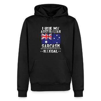 Australie Jour de l’Australie Sarcasme australien - Sweat à capuche Premium bio Homme - noir - Devant - Nico (187cm)