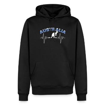 Kangourou Heartbeat Australia Day Australian - Sweat à capuche Premium bio Homme - noir - Devant - Nico (187cm)