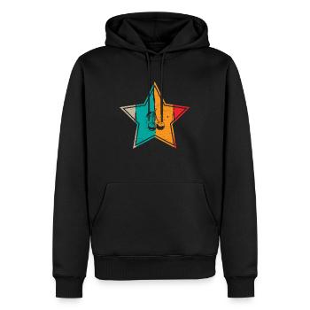 Cherry Retro Fruit Summer Star Gift - Men’s Premium Organic Hoodie - black - Front - Nico (187cm)