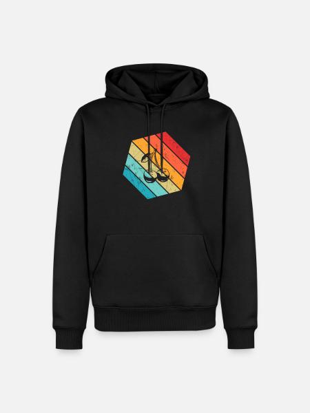 Cherry Retro Fruit Fruit Cherries - Men’s Premium Organic Hoodie - black