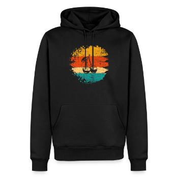 Kirsche Retro Frucht Obst Kirschen - Männer Premium Bio Hoodie - Schwarz - Vorne - Nico (187cm)