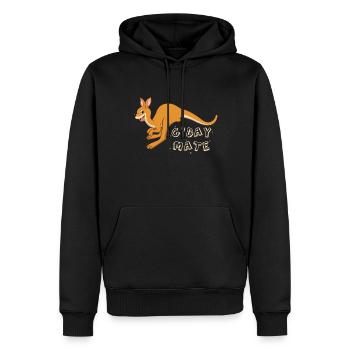 Salutation australienne Kangourou de la Journée de l’Australie - Sweat à capuche Premium bio Homme - noir - Devant - Nico (187cm)