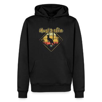 Australie Rétro Australia Day Kangourou australien - Sweat à capuche Premium bio Homme - noir - Devant - Nico (187cm)