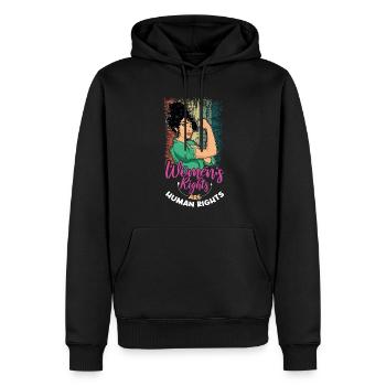 Retro Droits humains Droit féministe Femmes Égalité - Sweat à capuche Premium bio Homme - noir - Devant - Nico (187cm)