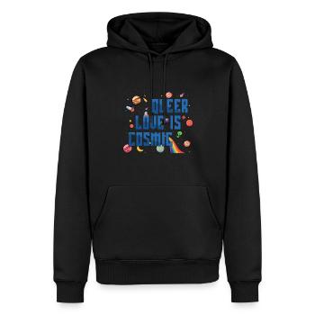 Planètes Queer Cosmic Gay Pride LGBT Pride Mois de la fierté LGBT - Sweat à capuche Premium bio Homme - noir - Devant - Nico (187cm)