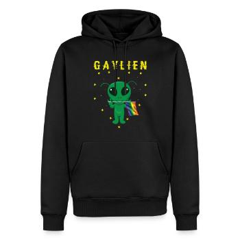 Homosexuell Alien Regenbogen Flagge Gay Pride LGBT Pride Monat - Männer Premium Bio Hoodie - Schwarz - Vorne - Nico (187cm)