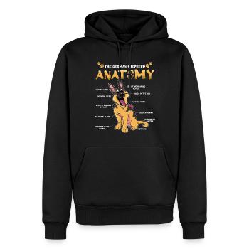 Pet Dog Berger Anatomie Mignon Malinois belge - Sweat à capuche Premium bio Homme - noir - Devant - Nico (187cm)
