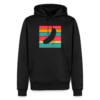 Concombre cornichon rétro cadeau - Sweat à capuche Premium bio Homme - noir - Devant - Nico (187cm)