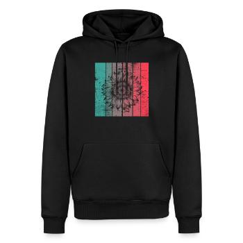 Sonnenblume Blume Retro Geschenk - Männer Premium Bio Hoodie - Schwarz - Vorne - Nico (187cm)