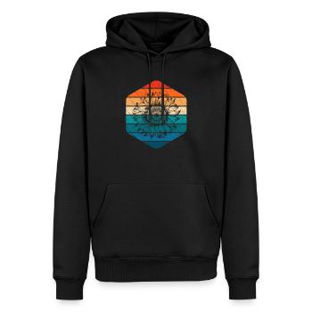 Sonnenblume Retro Geschenk - Männer Premium Bio Hoodie - Schwarz - Vorne - Nico (187cm)