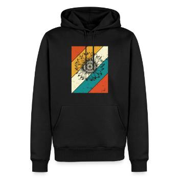 Sonnenblume Blüte Blume Retro Geschenk - Männer Premium Bio Hoodie - Schwarz - Vorne - Nico (187cm)
