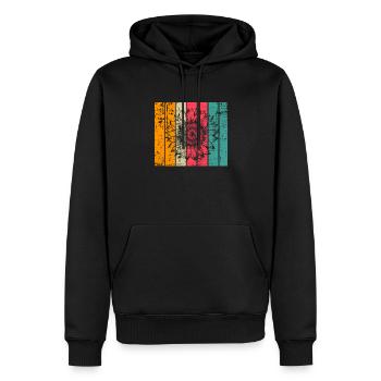 Sonnenblume Blüte Blume Retro Geschenk - Männer Premium Bio Hoodie - Schwarz - Vorne - Nico (187cm)