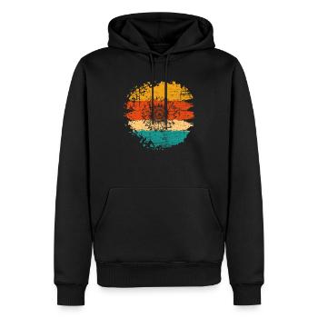 Sonnenblume Blume Retro Geschenk - Männer Premium Bio Hoodie - Schwarz - Vorne - Nico (187cm)