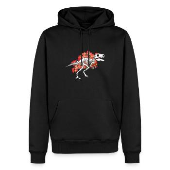 Dinosaurier Blumenmuertos Tag der Toten Halloween - Männer Premium Bio Hoodie - Schwarz - Vorne - Nico (187cm)
