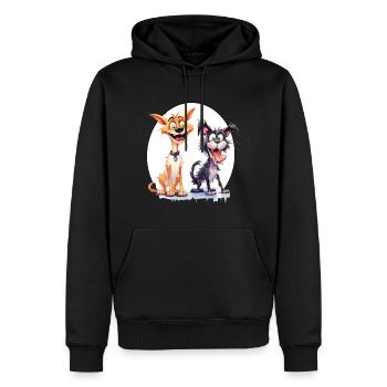 Partenaires criminels | Texte sombre - Sweat à capuche Premium bio Homme - noir - Devant - Nico (187cm)