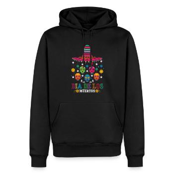 Fiesta Mexiko Blumenmuertos Tag der Toten Halloween - Männer Premium Bio Hoodie - Schwarz - Vorne - Nico (187cm)