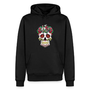 Flower Head Dia De Los Muertos Day Of Dead Floral - Männer Premium Bio Hoodie - Schwarz - Vorne - Nico (187cm)