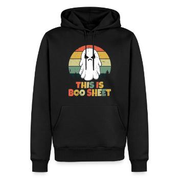 Boo Retro Costume Ghost Halloween - Sweat à capuche Premium bio Homme - noir - Devant - Nico (187cm)