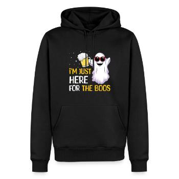 Funny Ghost Beer Lover Lazy Creepy Halloween - Men’s Premium Organic Hoodie - black - Front - Nico (187cm)