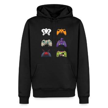 Gaming Gamer Game Controller Lazy Creepy Halloween - Men’s Premium Organic Hoodie - black - Front - Nico (187cm)