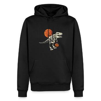 Dinosaure Squelette Citrouille Paresseux Creepy Halloween - Sweat à capuche Premium bio Homme - noir - Devant - Nico (187cm)