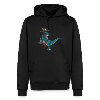 Cool Dinosaur Jolly Pirate Decor Lazy Halloween - Sweat à capuche Premium bio Homme - noir - Devant - Nico (187cm)