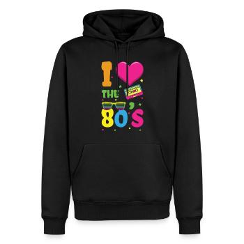 Liebe 80er Jahre Karneval 80er Jahre Retro Party 1980 - Männer Premium Bio Hoodie - Schwarz - Vorne - Nico (187cm)