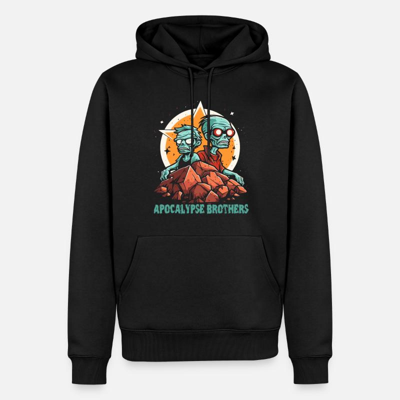 Die Apokalypse Brüder Zombies - Männer Premium Bio Hoodie - Schwarz