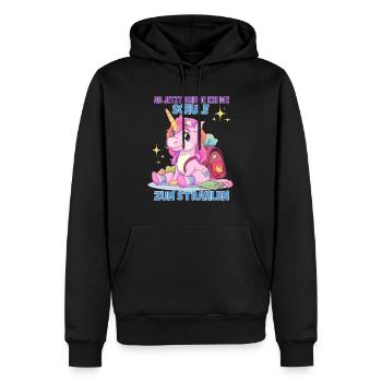 Schulkind Mädchen Einhorn Zur Einschulung - Männer Premium Bio Hoodie - Schwarz - Vorne - Nico (187cm)