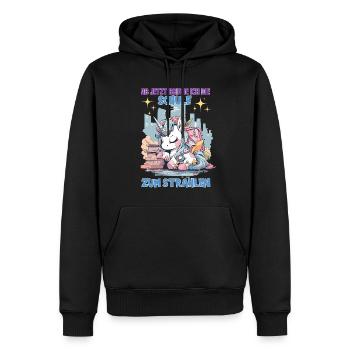Schulkind Mädchen Einhorn Zur Einschulung - Männer Premium Bio Hoodie - Schwarz - Vorne - Nico (187cm)