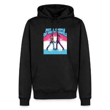 Patineur sur glace Patinage sur glace Patinage sur glace - Sweat à capuche Premium bio Homme - noir - Devant - Nico (187cm)