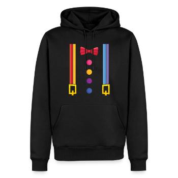 Carnaval Clown Bouffon Cirque Drôle - Sweat à capuche Premium bio Homme - noir - Devant - Nico (187cm)
