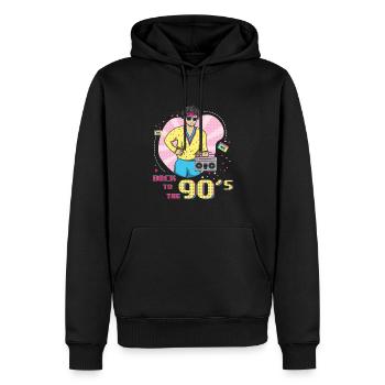90er Jahre Musik Cool 90 Retro Party Jahr 1990 - Männer Premium Bio Hoodie - Schwarz - Vorne - Nico (187cm)