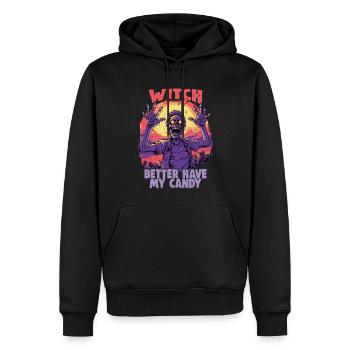 Design d’Halloween pour la fête d’Halloween - Sweat à capuche Premium bio Homme - noir - Devant - Nico (187cm)