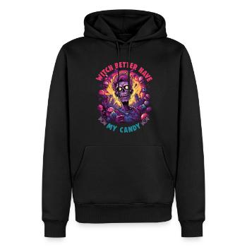 Design d’Halloween pour la fête d’Halloween - Sweat à capuche Premium bio Homme - noir - Devant - Nico (187cm)