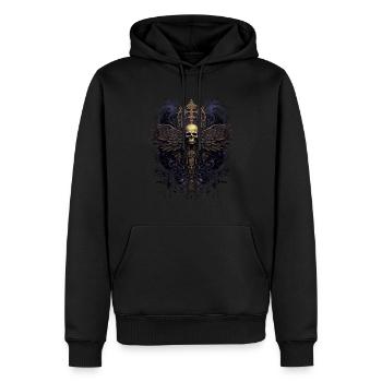 Croix gothiques design victorien - Sweat à capuche Premium bio Homme - noir - Devant - Nico (187cm)