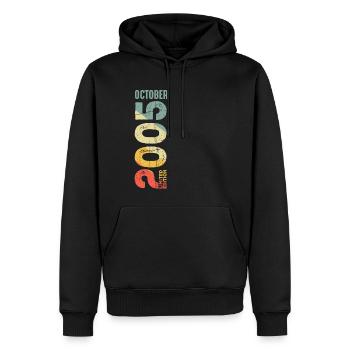 Retro October 2005 Year 2005 Retro Vintage 2005 - Männer Premium Bio Hoodie - Schwarz - Vorne - Nico (187cm)