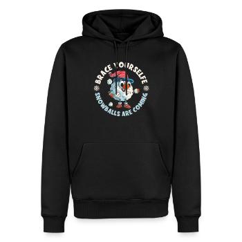 Schneeballschlacht - Préparez-vous les boules de neige sont - Sweat à capuche Premium bio Homme - noir - Devant - Nico (187cm)