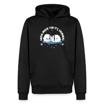 Snowball Fight Crew - Snow much fun it’s criminal - Sweat à capuche Premium bio Homme - noir - Devant - Nico (187cm)