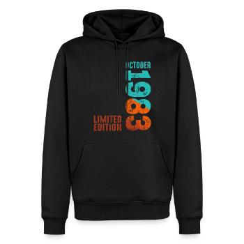 Since October 1983 Year 1983 Retro Edition - Männer Premium Bio Hoodie - Schwarz - Vorne - Nico (187cm)