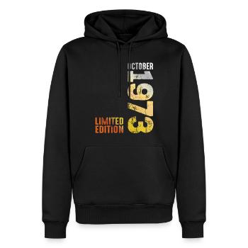 Since 1973 October Year 1973 Retro Vintage 1973 - Männer Premium Bio Hoodie - Schwarz - Vorne - Nico (187cm)